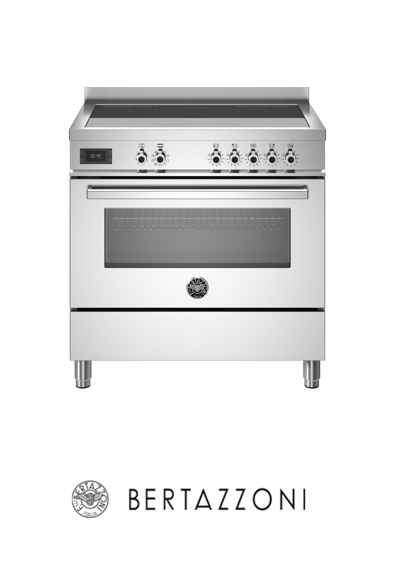 BERTAZZONI  - Cocina Con Inducción 5 Zonas 2 Flex & Horno Multifunción 90CM Acero - PRO95I1EXTE