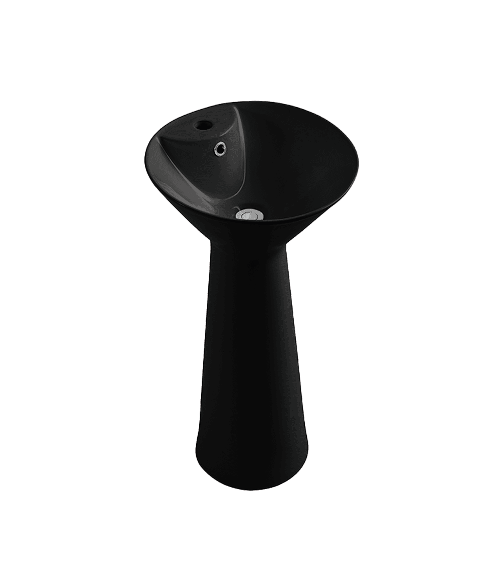 AZZOR - Pedestal en cerámica Azzor Figa Negro - AZZ-AZ-8036MB