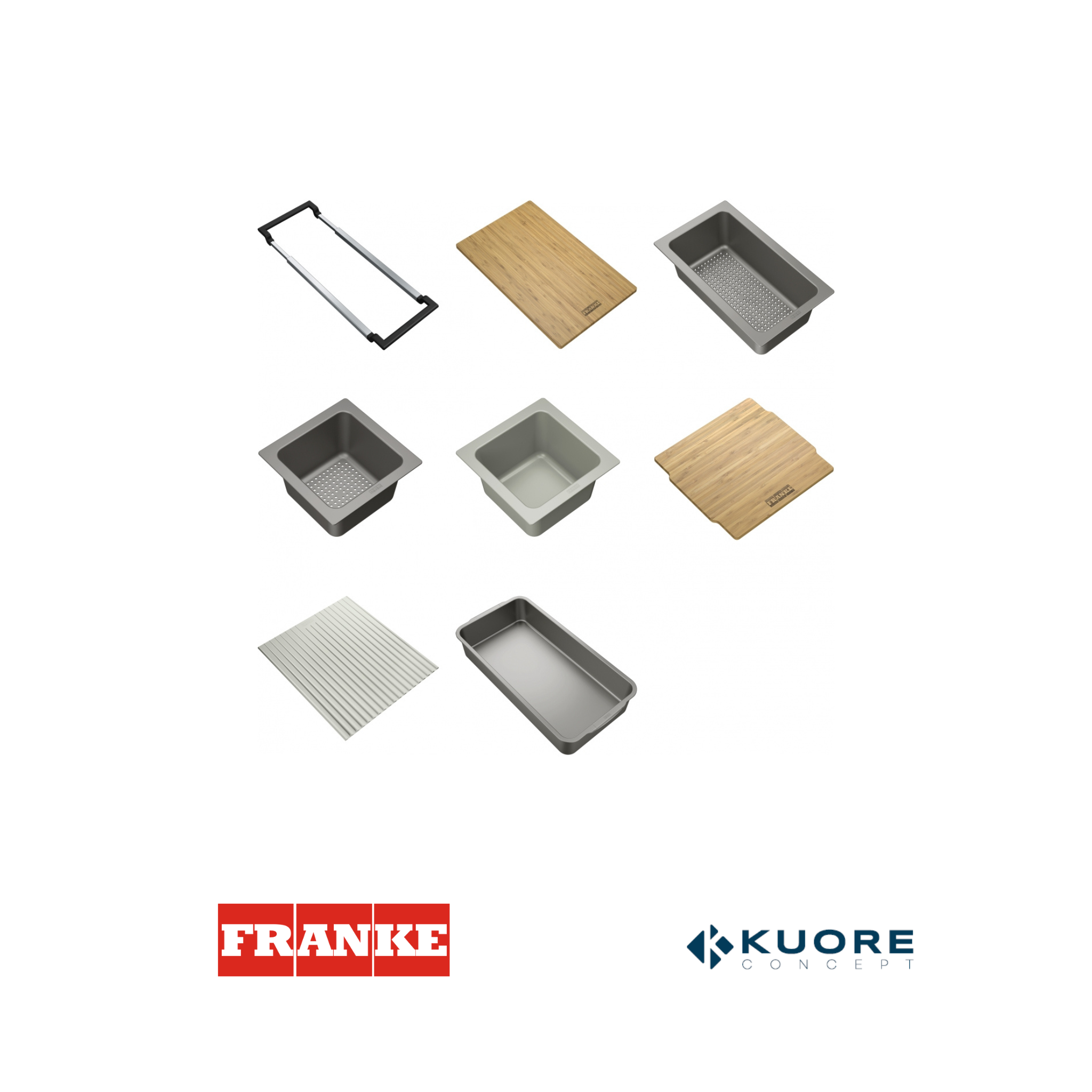 FRANKE - Set 8 Piezas Accesorios Lavaplatos All-In - 1120655489
