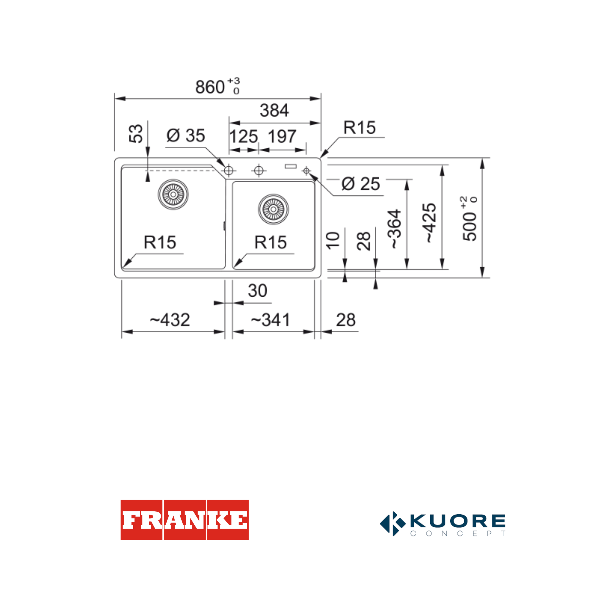 FRANKE - Poceta Urban - UBG 620-43-33 GRIS PIEDRA - 114.0686.773