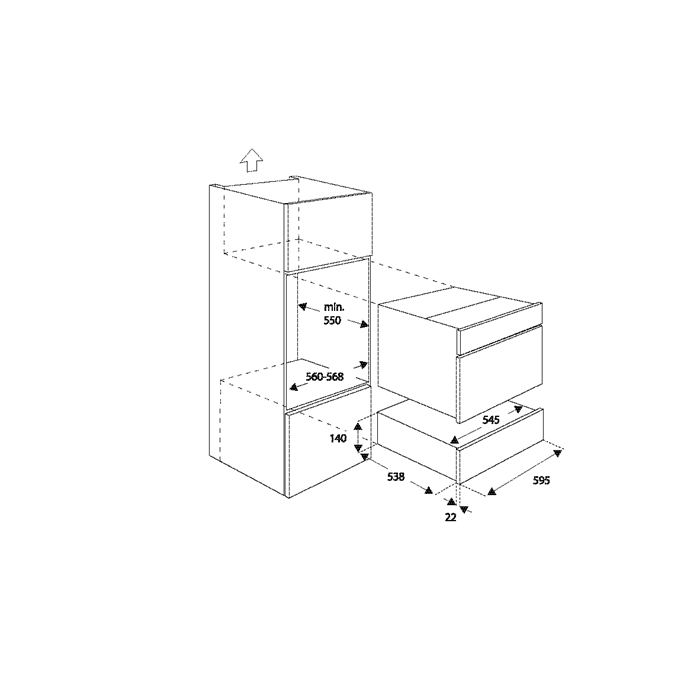 BERTAZZONI  - Cajón calentador de platos Moderno 60cm Acero - WD60X