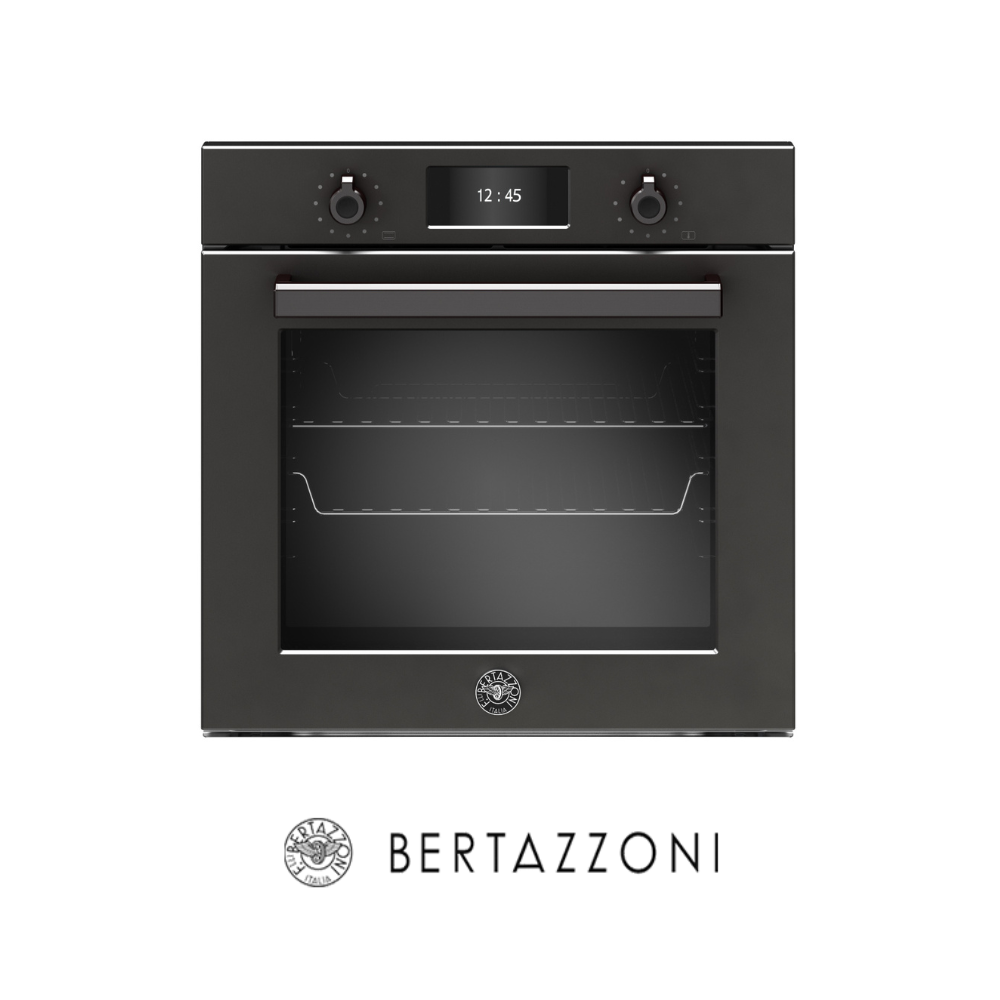 BERTAZZONI - Horno Profesional, Vapor, Pirolitico, Pantalla a Color - Carbón - F6011PROVPTNE