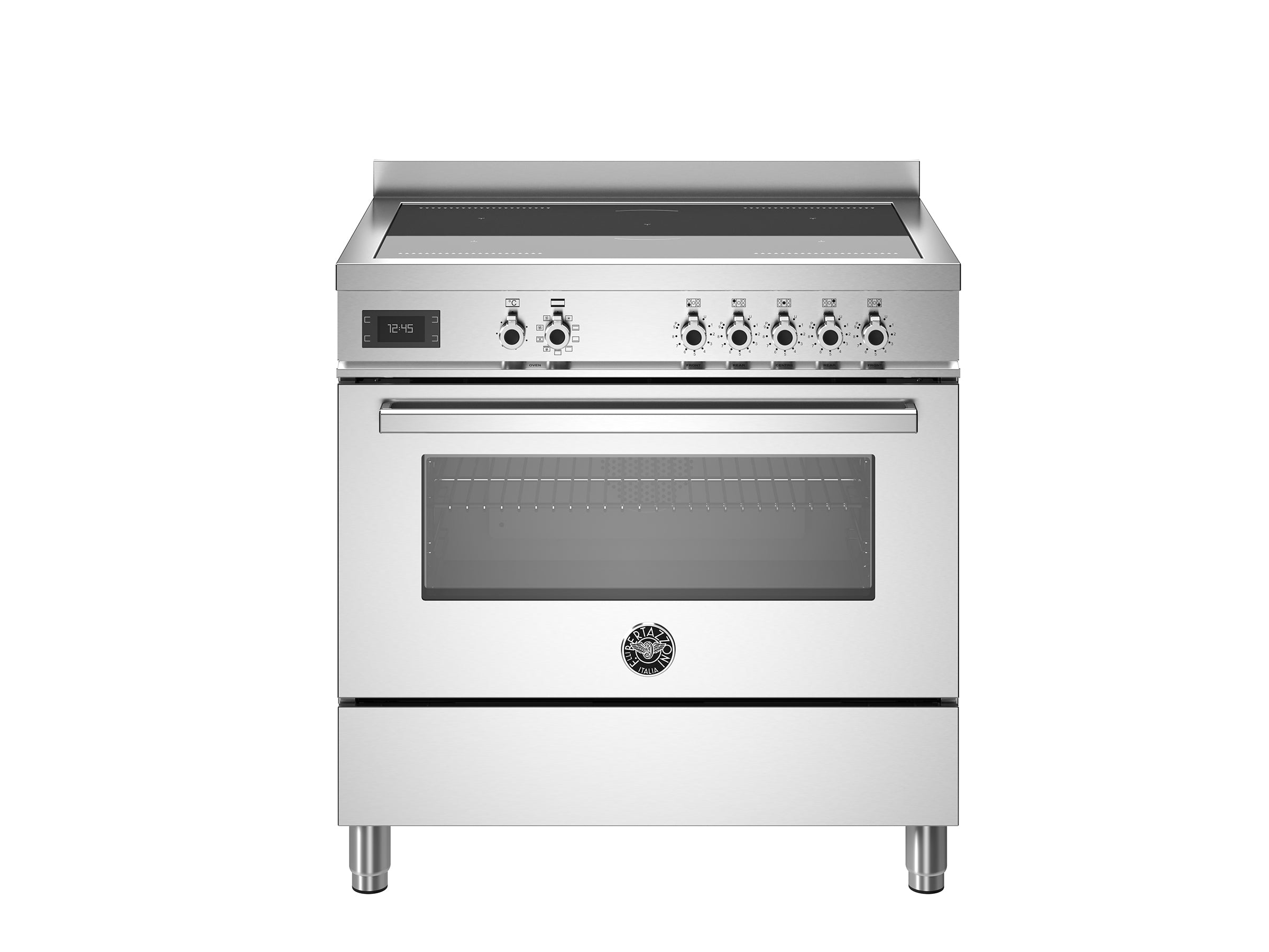 BERTAZZONI  - Cocina Con Inducción 5 Zonas 2 Flex & Horno Multifunción 90CM Acero - PRO95I1EXT