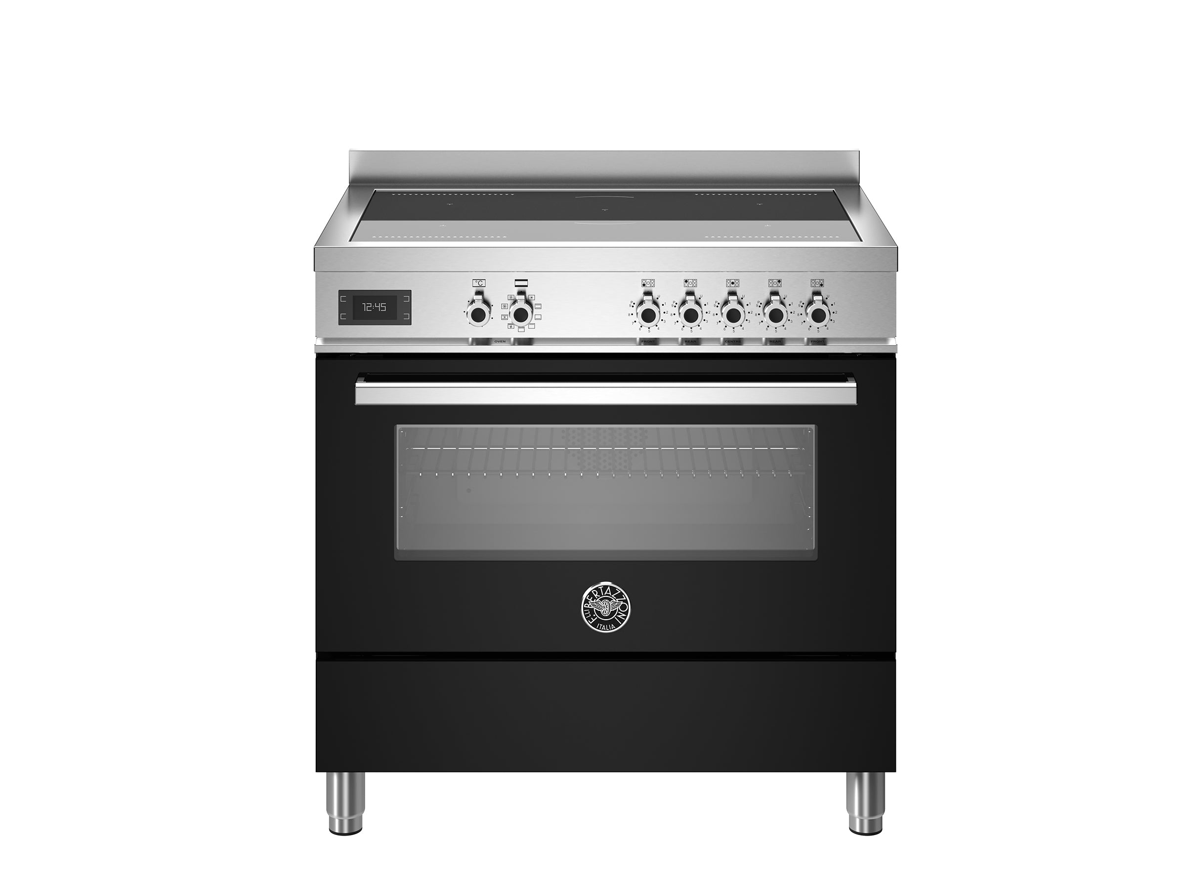 BERTAZZONI  -Cocina con inducción 5 Zonas 2 Flex & Horno Multifunción 90CM Negro - PRO95I1ENET