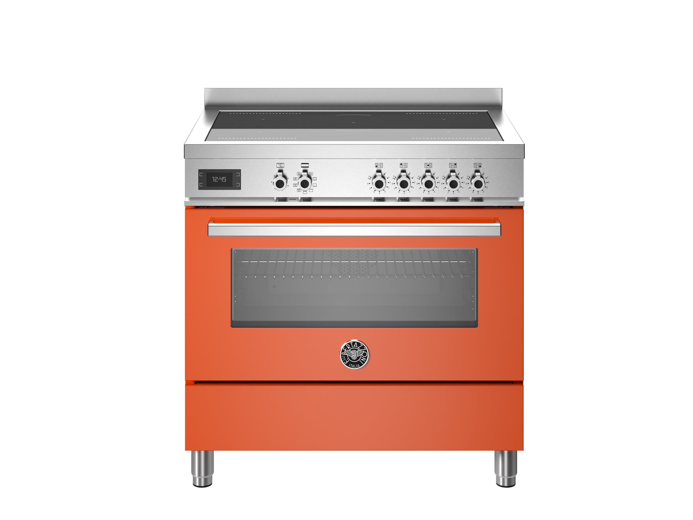 BERTAZZONI  - Cocina Con Inducción 5 Zonas 2 Flex & Horno Multifunción 90CM Naranja - PRO95I1EART