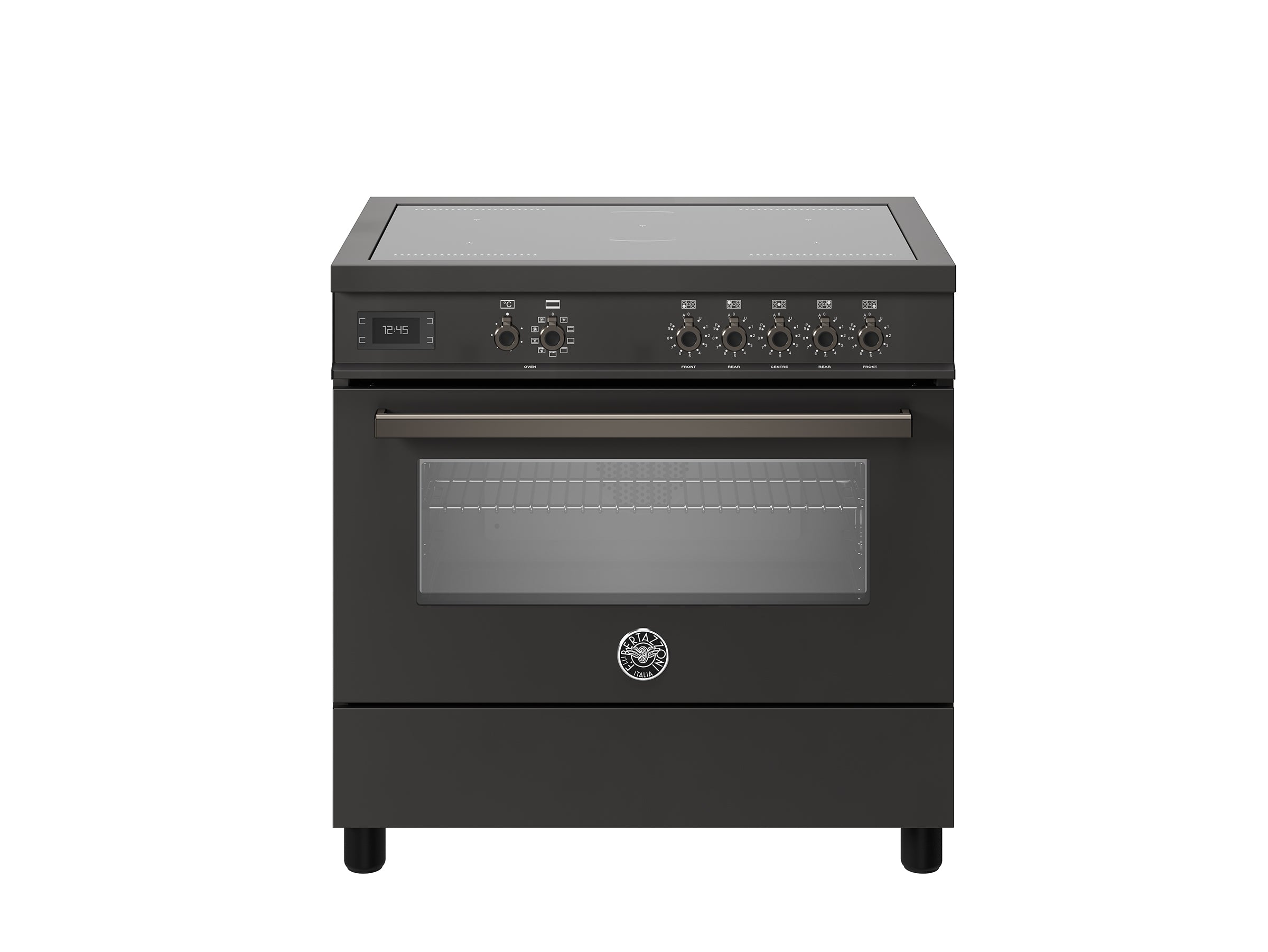 BERTAZZONI- Cocina Con Inducción 5 Zonas 2 Flex & Horno Multifunción 90CM Carbono 220V - PRO95I1ECAT