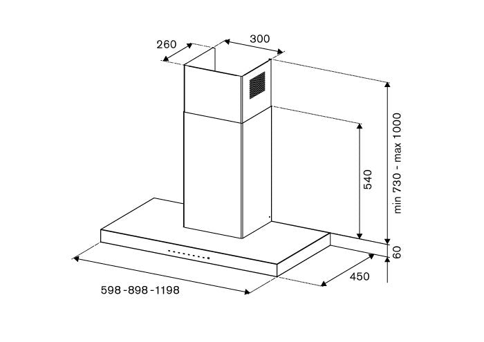 BERTAZZONI  - Extractor de Isla 90cm - KT90P1AXT