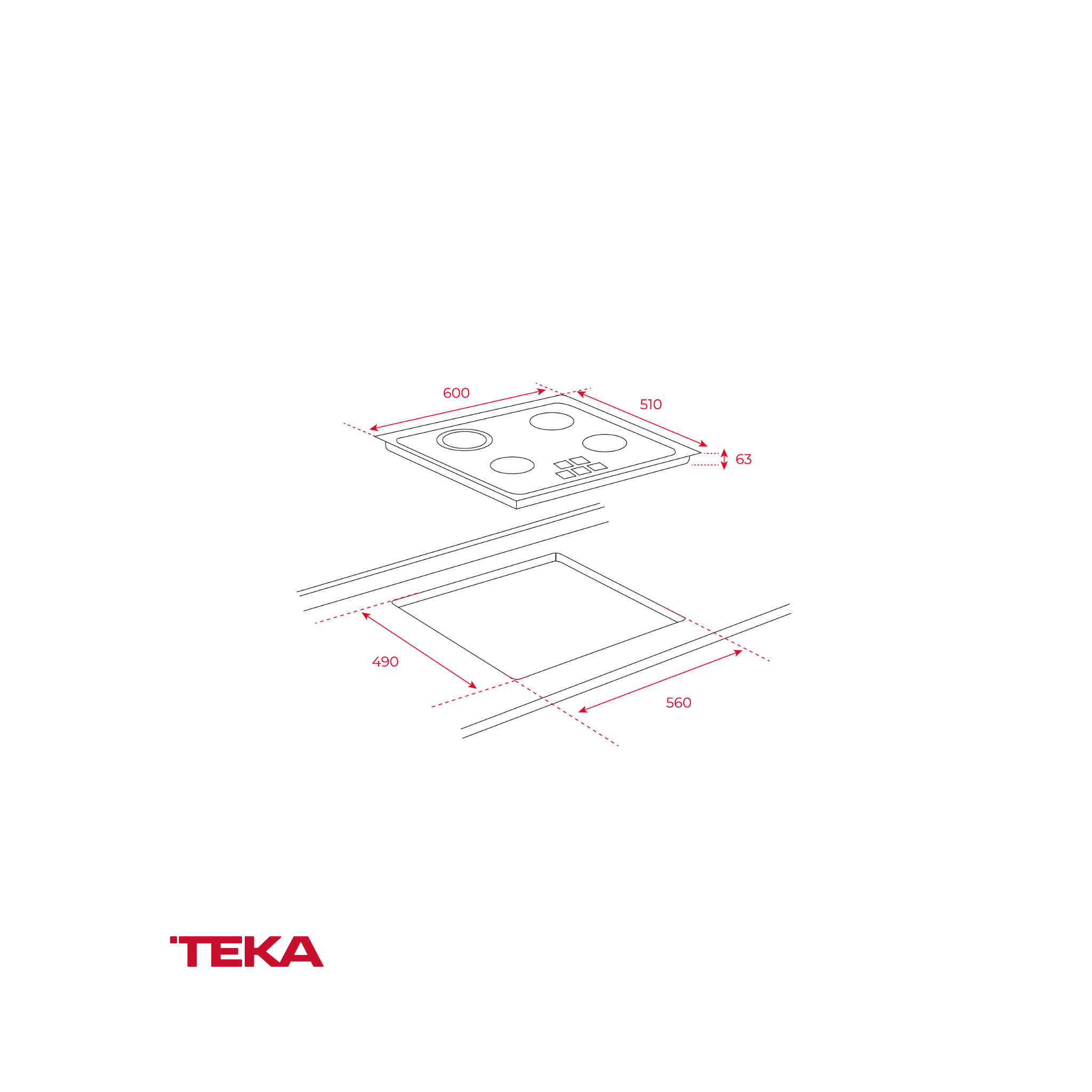 TEKA - Vitrocerámica de 4 zonas con Touch Control en 60 cm - TT 6415 - 40239041