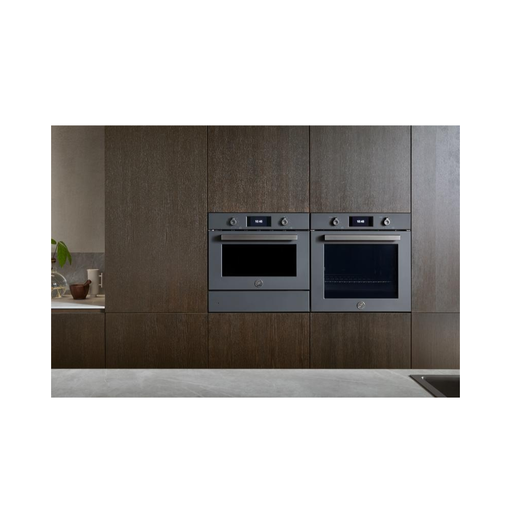 BERTAZZONI - Horno Profesional, Vapor, Pirolitico, Pantalla a Color - Carbón - F6011PROVPTNE