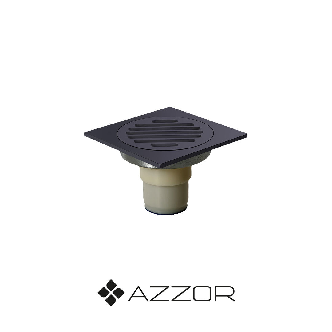 AZZOR - AXE78809A - MB - Rejilla de piso Azzor negro 8x8cm