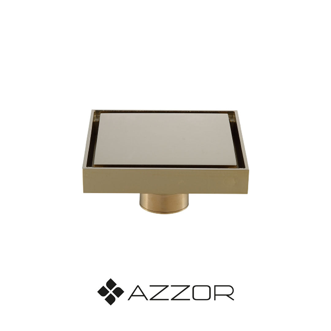 AZZOR - AXEFD78835BG - Oro mate - Rejilla de piso cuadrada Azzor 10x10cm