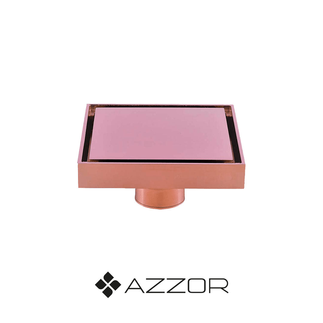 AZZOR - AXEFD78835BRG - Oro rosa mate - Rejilla de piso cuadrada Azzor 10x10cm