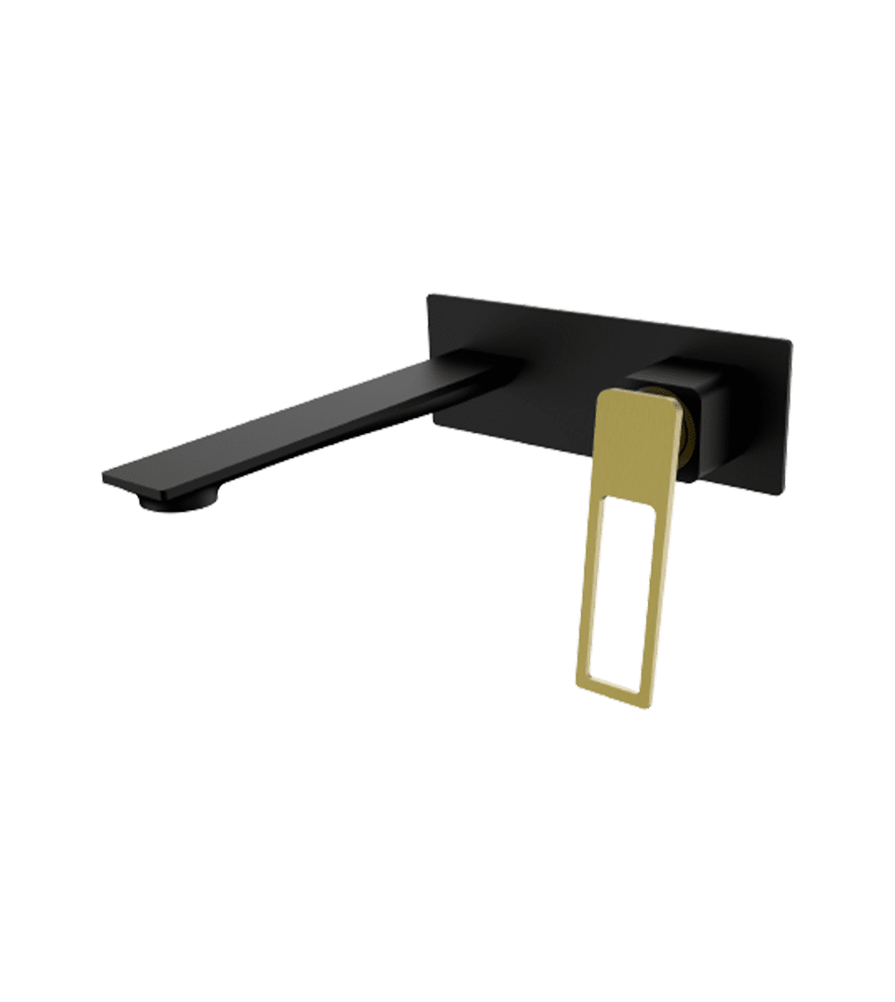 AZZOR - Grifería de pared Azzor Carakto Negro / Oro Mate - AZZ-AZ76051B/SG-FP