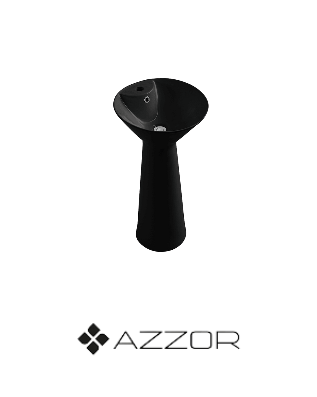 AZZOR - Pedestal en cerámica Azzor Figa Negro - AZZ-AZ-8036MB