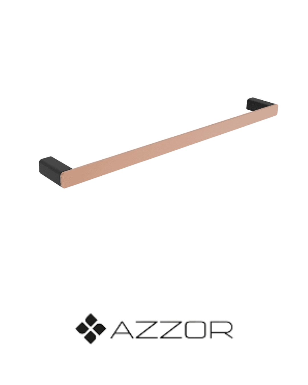 AZZOR - Toallero de barra Azzor Carakto Negro / Oro Rosa Mate - AZZ-AZ18609B/SRG-FP