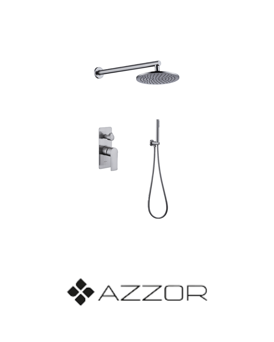 AZZOR- Juego ducha Azzor Infiniti teleducha Satin Nickel - AZZ-AZ73052N-12