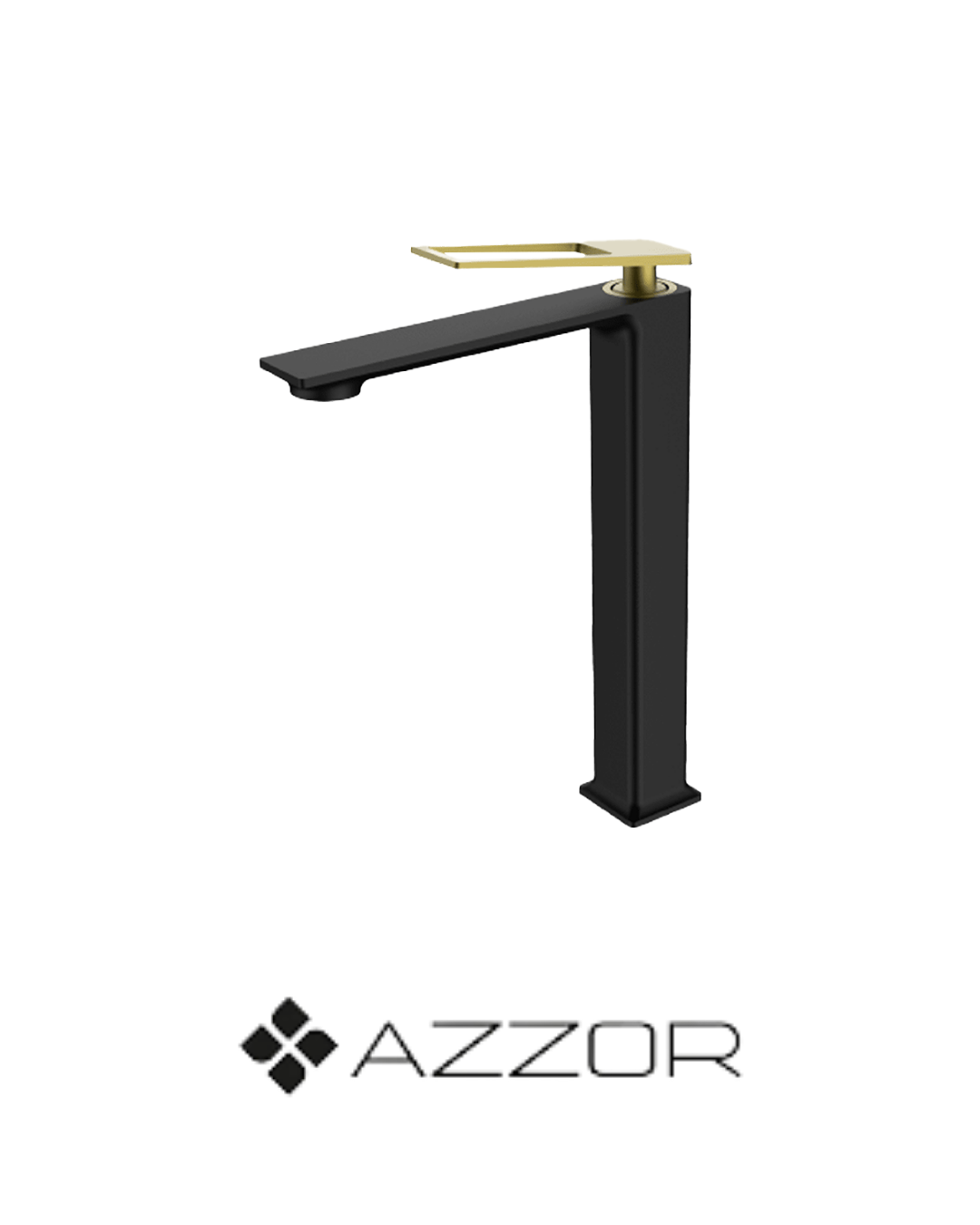 AZZOR - Grifería caño alto Azzor Carakto Negro / Oro Mate - AZZ-AZ76031B/SG-FP