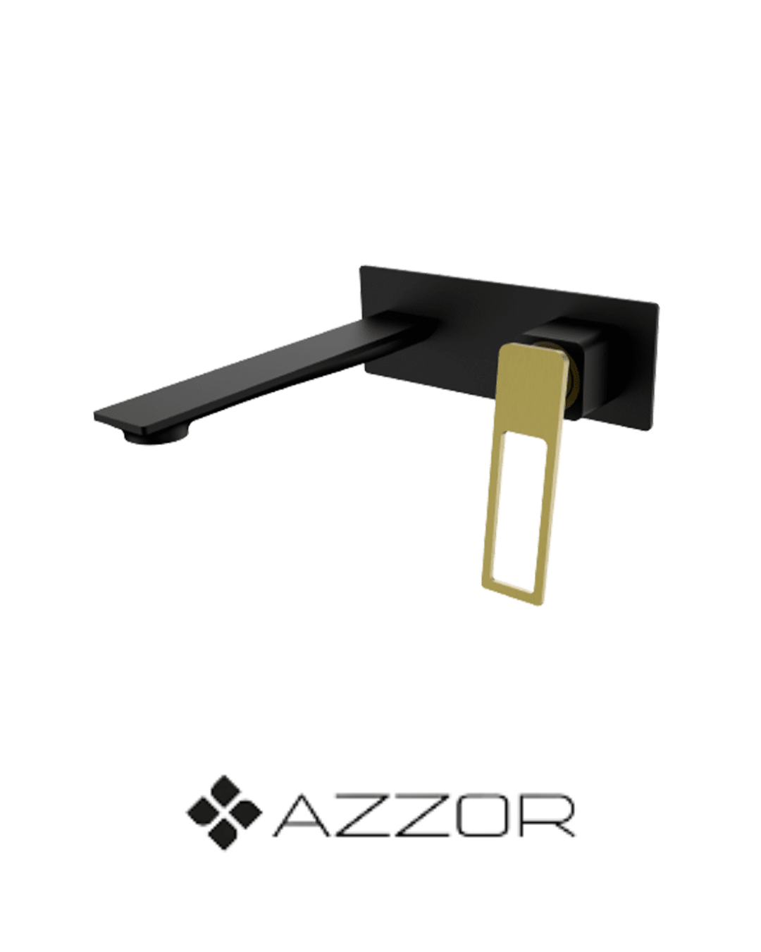 AZZOR - Grifería de pared Azzor Carakto Negro / Oro Mate - AZZ-AZ76051B/SG-FP