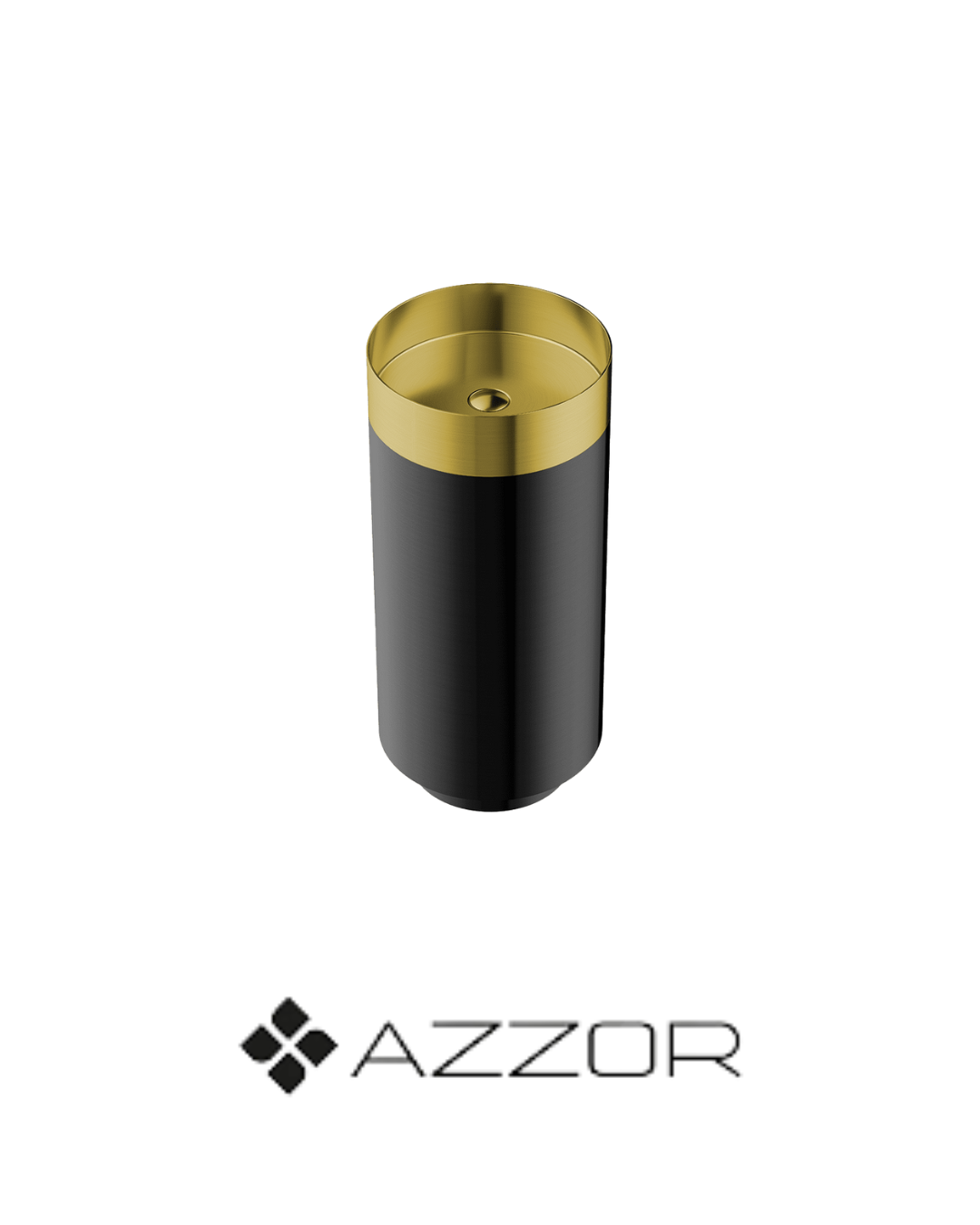 AZZOR - Pesdestal Azzor en acero inoxidable cominato Negro con Oro Mate -  AZZ-AZBC1802BGMB