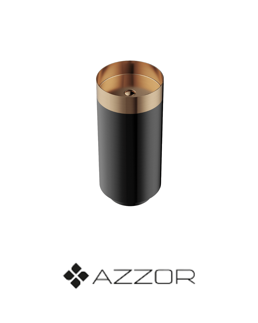 AZZOR - Pedestal Azzor en acero inoxidable combinato Negro con Oro Rosa Mate -  AZZ-AZBC1802BRGMB