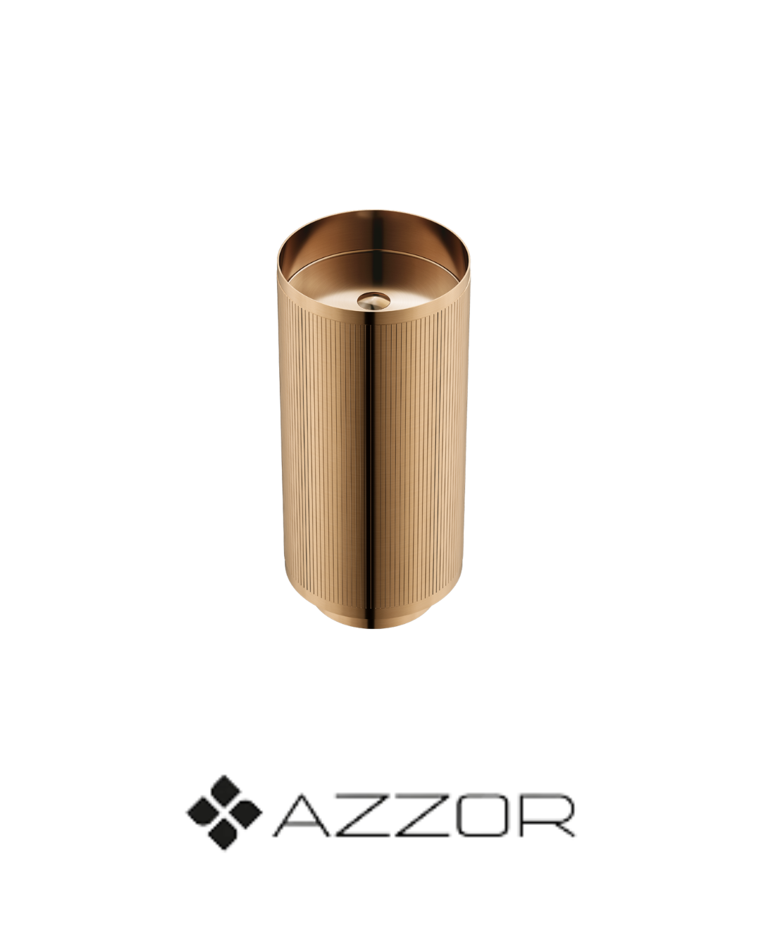 AZZOR - Pedestal Azzor en acero inoxidable Lines Oro Rosa Mate - AZZ-AZBC1821BRG