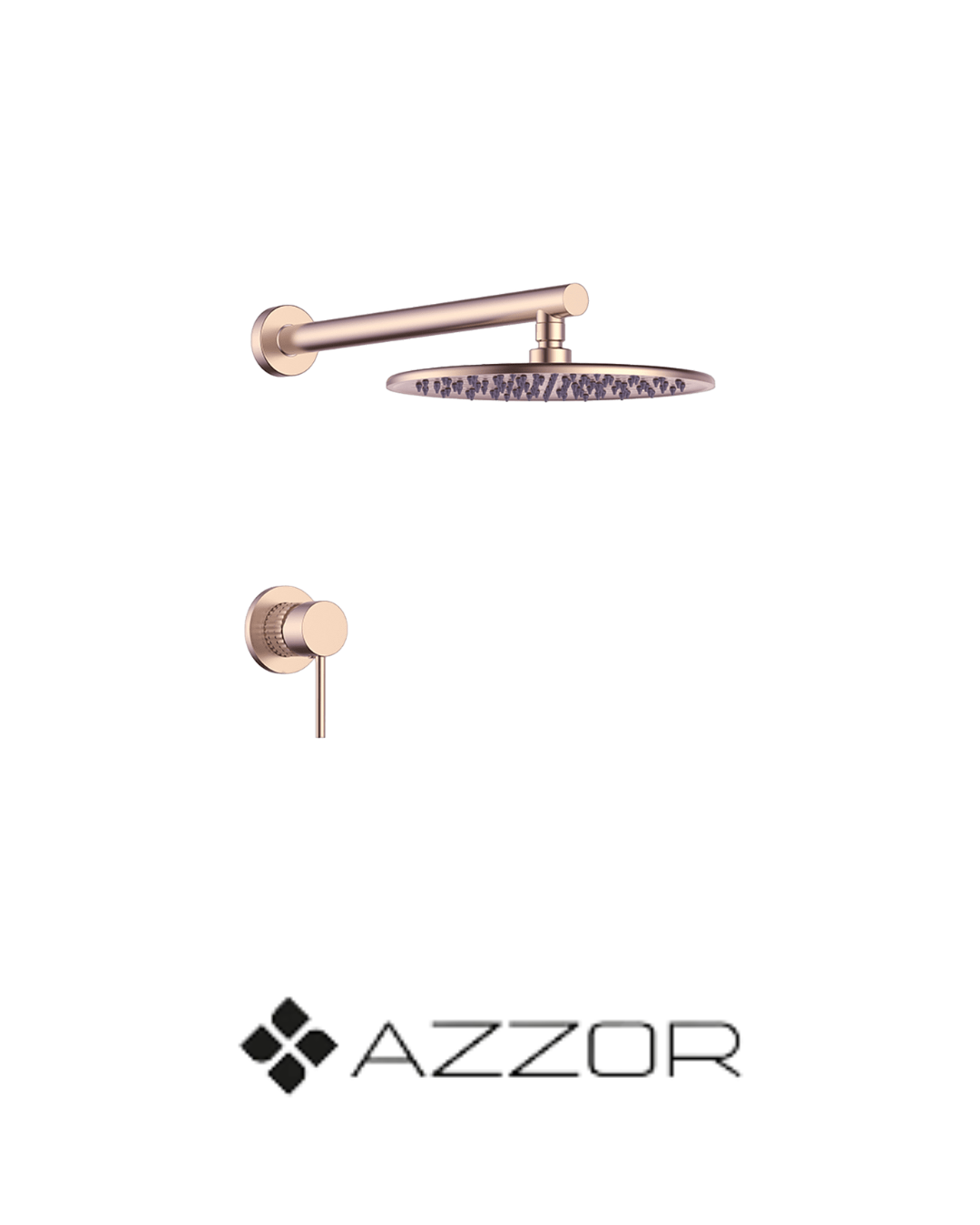 AZZOR - Juego de ducha sencillo Azzor Diamanto Oro Rosa Mate - AZZ-SO06421361BRG