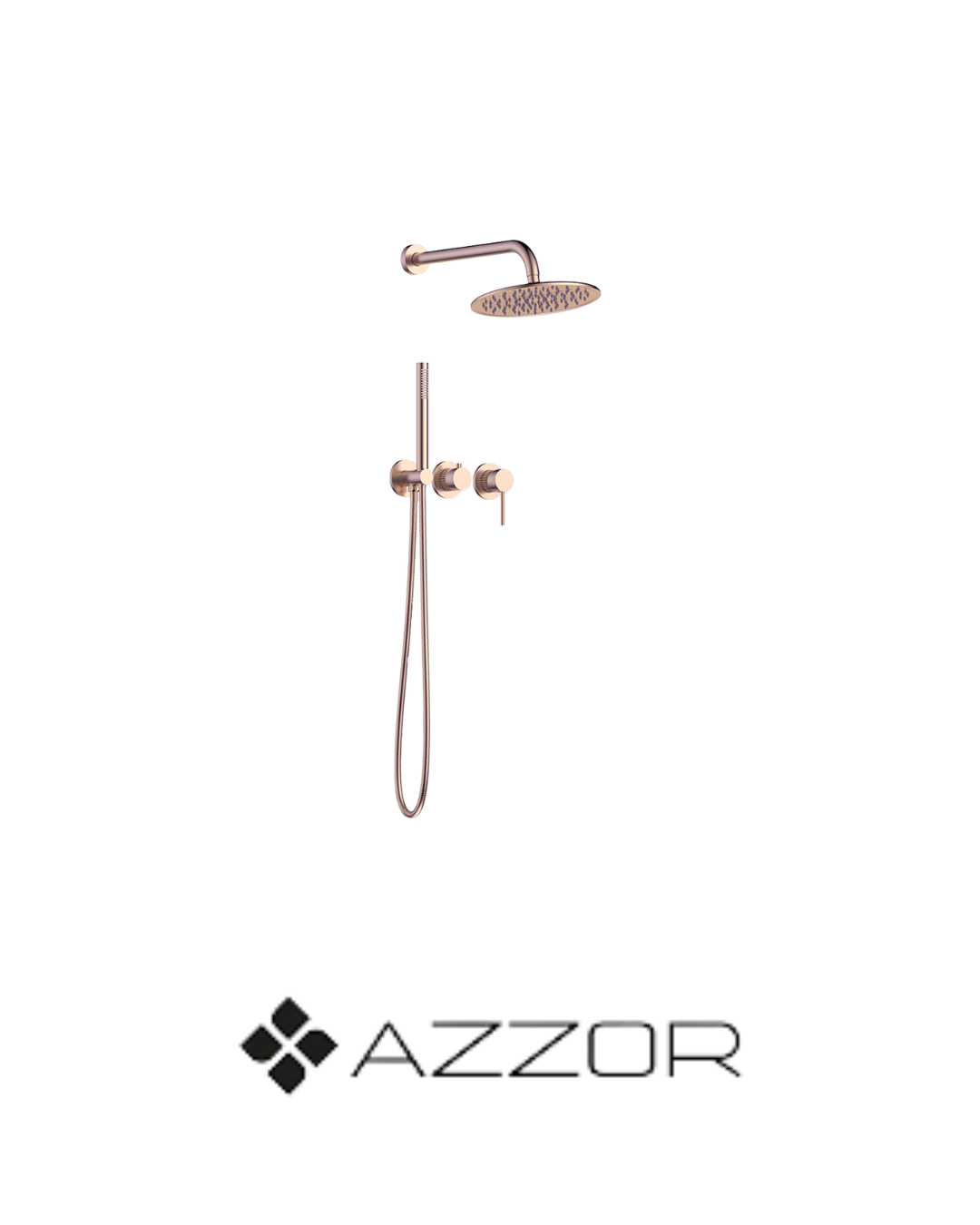 AZZOR - Juego de ducha con teleducha Azzor Diamanto Oro Rosa Mate - AZZ-SO064B22361BRG