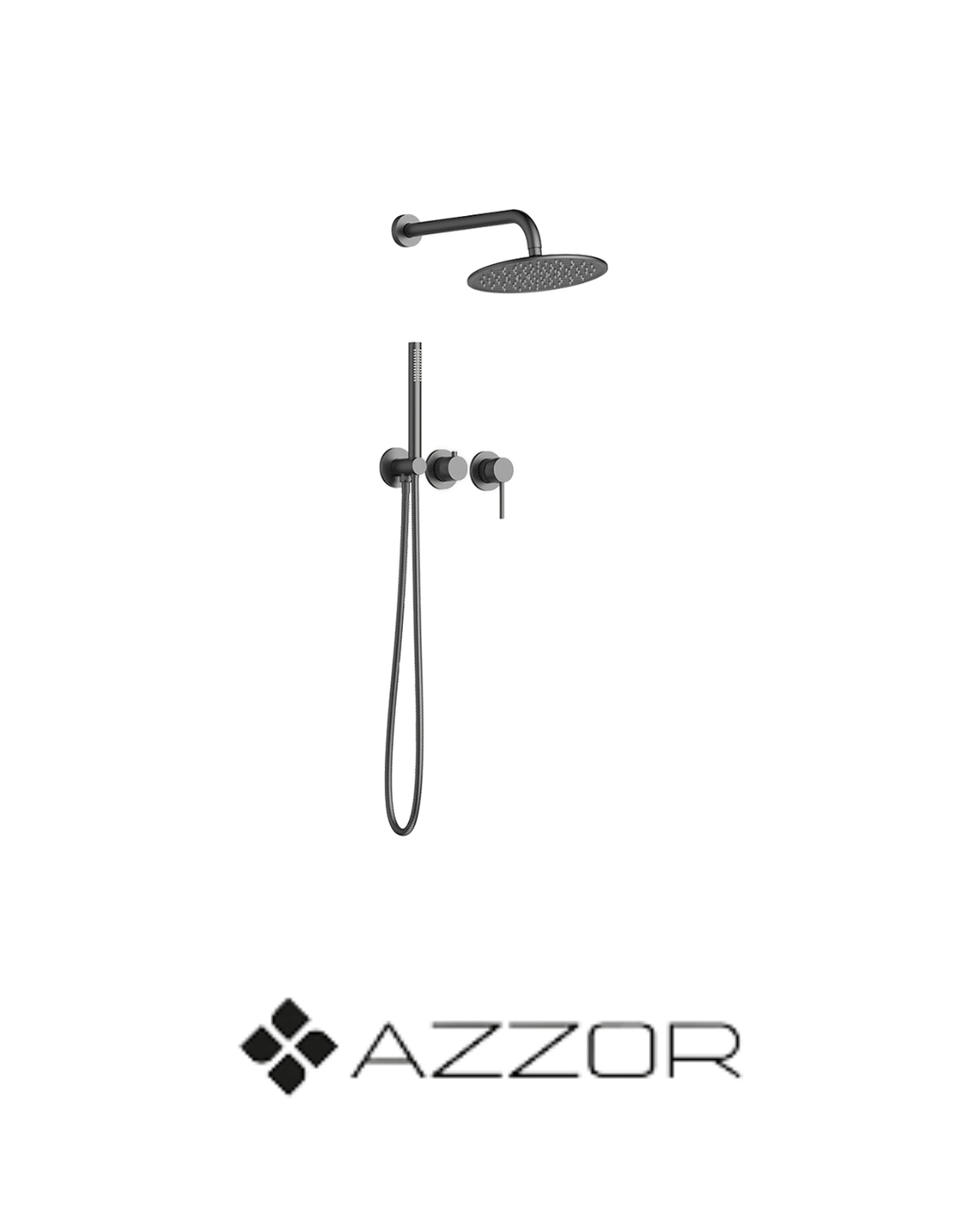 AZZOR - Juegp de ducha con teleducha Azzor Diamanto Gunmetal - AZZ-SO064B22451GM