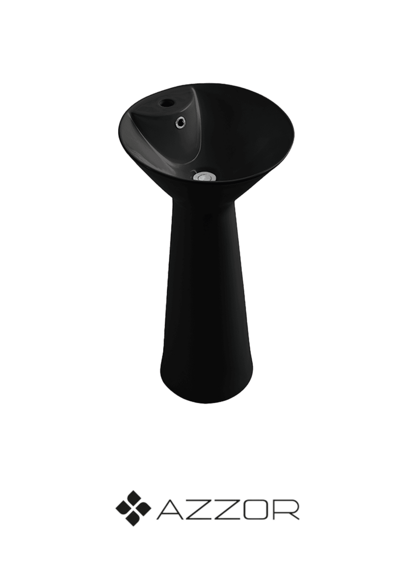 AZZOR - Pedestal en cerámica Azzor Figa Negro - AZZ-AZ-8036MB