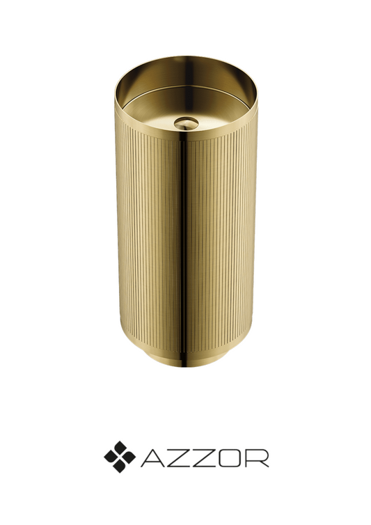 AZZOR - Pedestal Azzor en acero inoxidable Lines Oro Mate - AZZ-AZBC1821BG