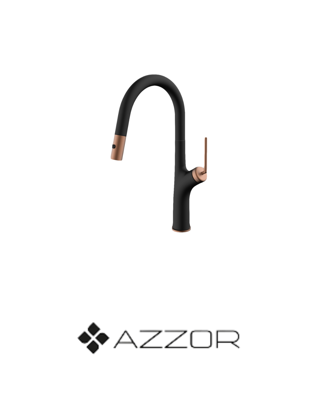 AZZOR - Grifería Azzor de cocina Carakto Negro / Oro Rosa Mate - AZZ - AZ59705B/SRG-FP