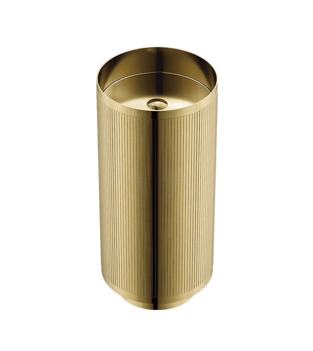 AZZOR - Pedestal Azzor en acero inoxidable Lines Oro Mate - AZZ-AZBC1821BG