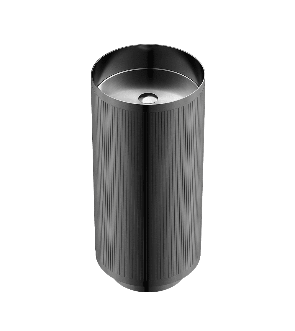 AZZOR - Pedestal Azzor en acero inoxidable Lines Gunmetal - AZZ-AZBC1821GM