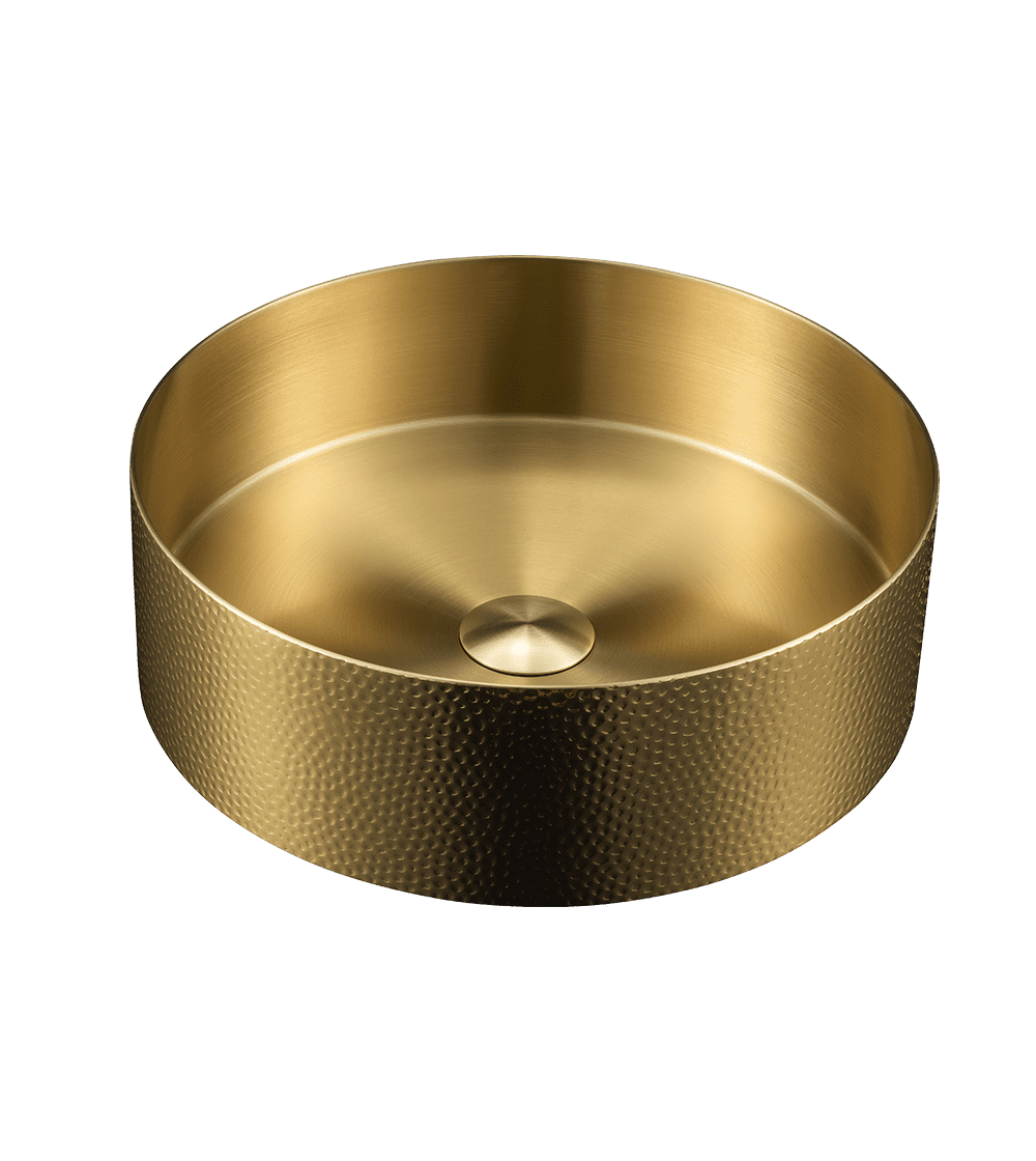 AZZOR - Lavamanos Azzor en acero inoxidable Martellato Oro Mate -AZZ-AZBC3802BG