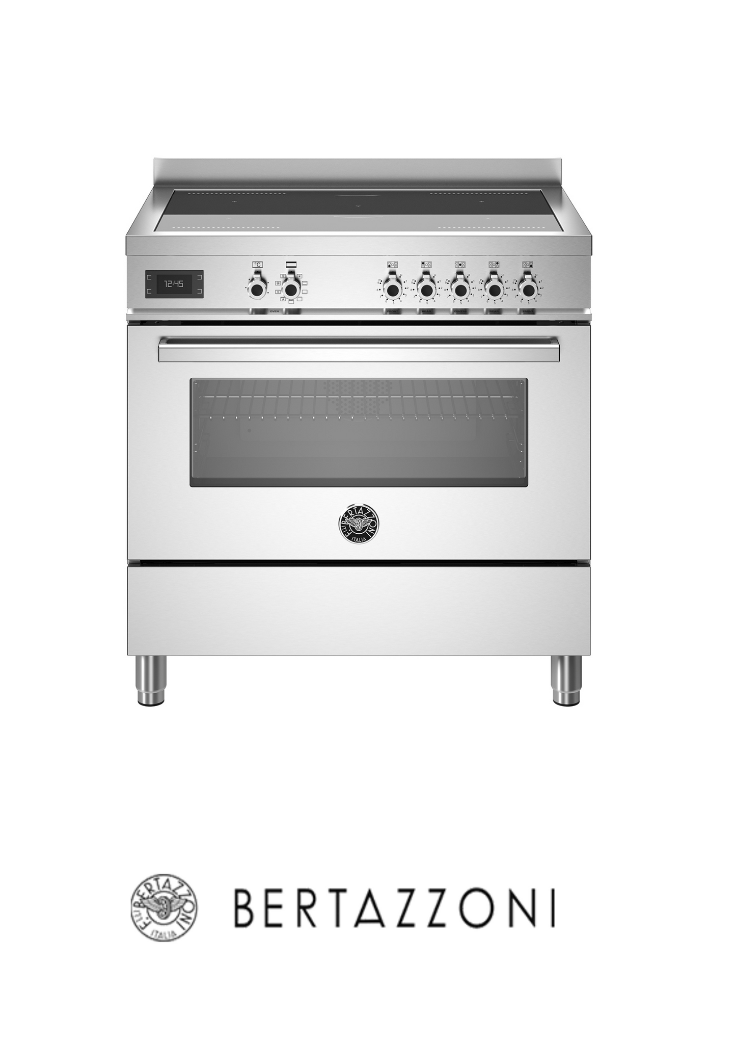 BERTAZZONI  - Cocina Con Inducción 5 Zonas 2 Flex & Horno Multifunción 90CM Acero - PRO95I1EXT