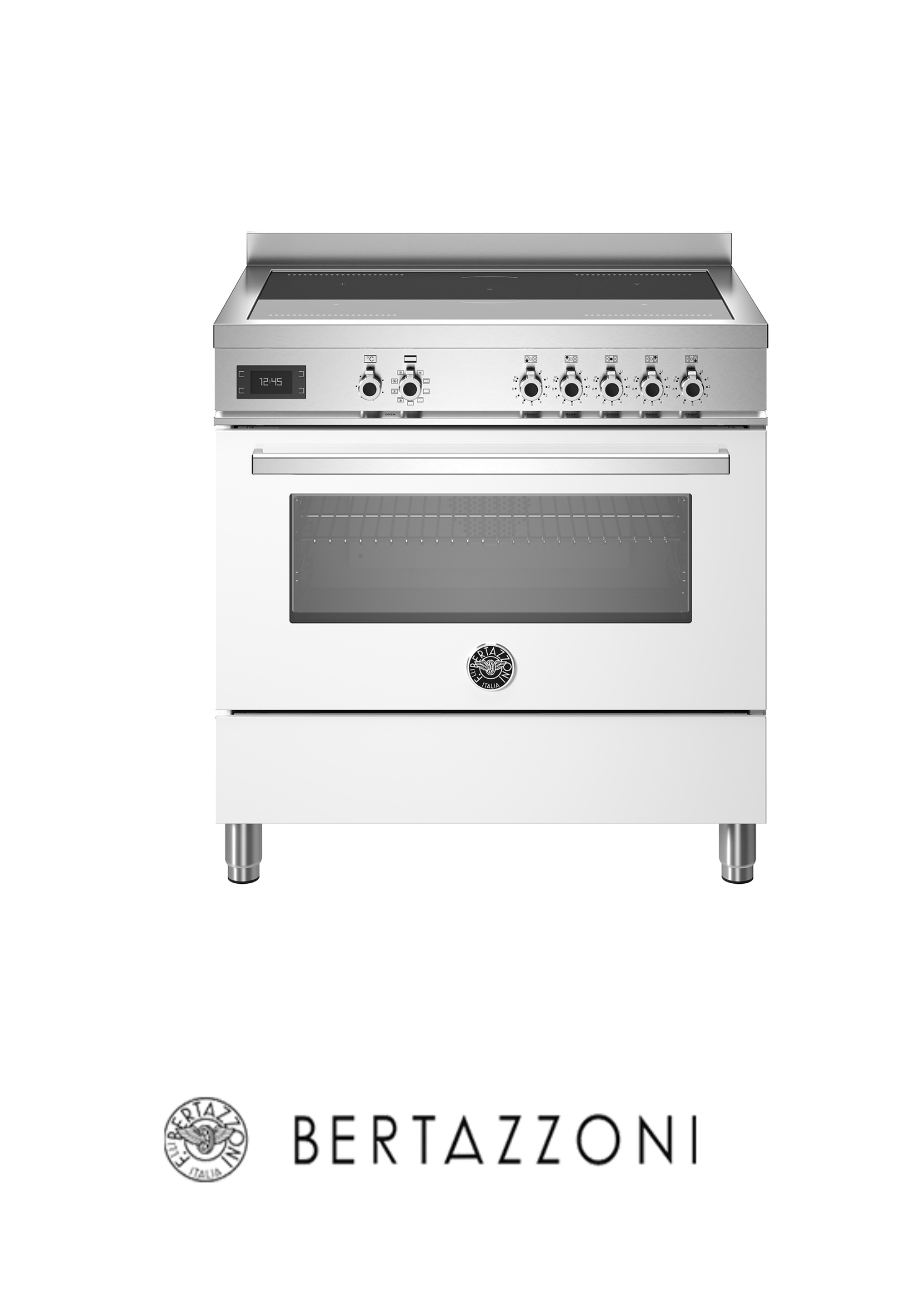 BERTAZZONI -Cocina Con Inducción 5 Zonas 2 Flex & Horno Multifunción 90CM Blanco 220V  - PRO95I1EBIT