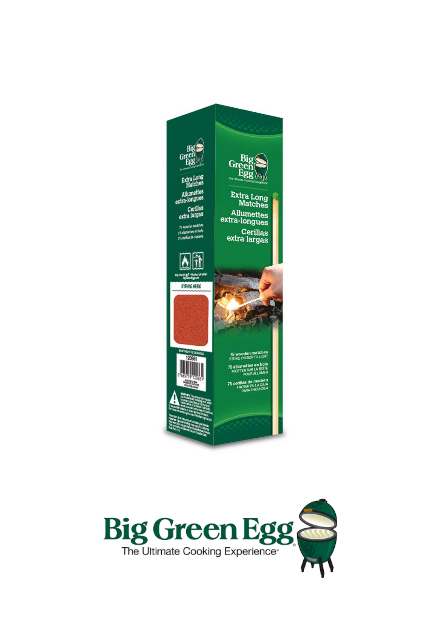 BIG GREEN EGG - BGE Fósforos Extra Largas /75 UND) - 120861