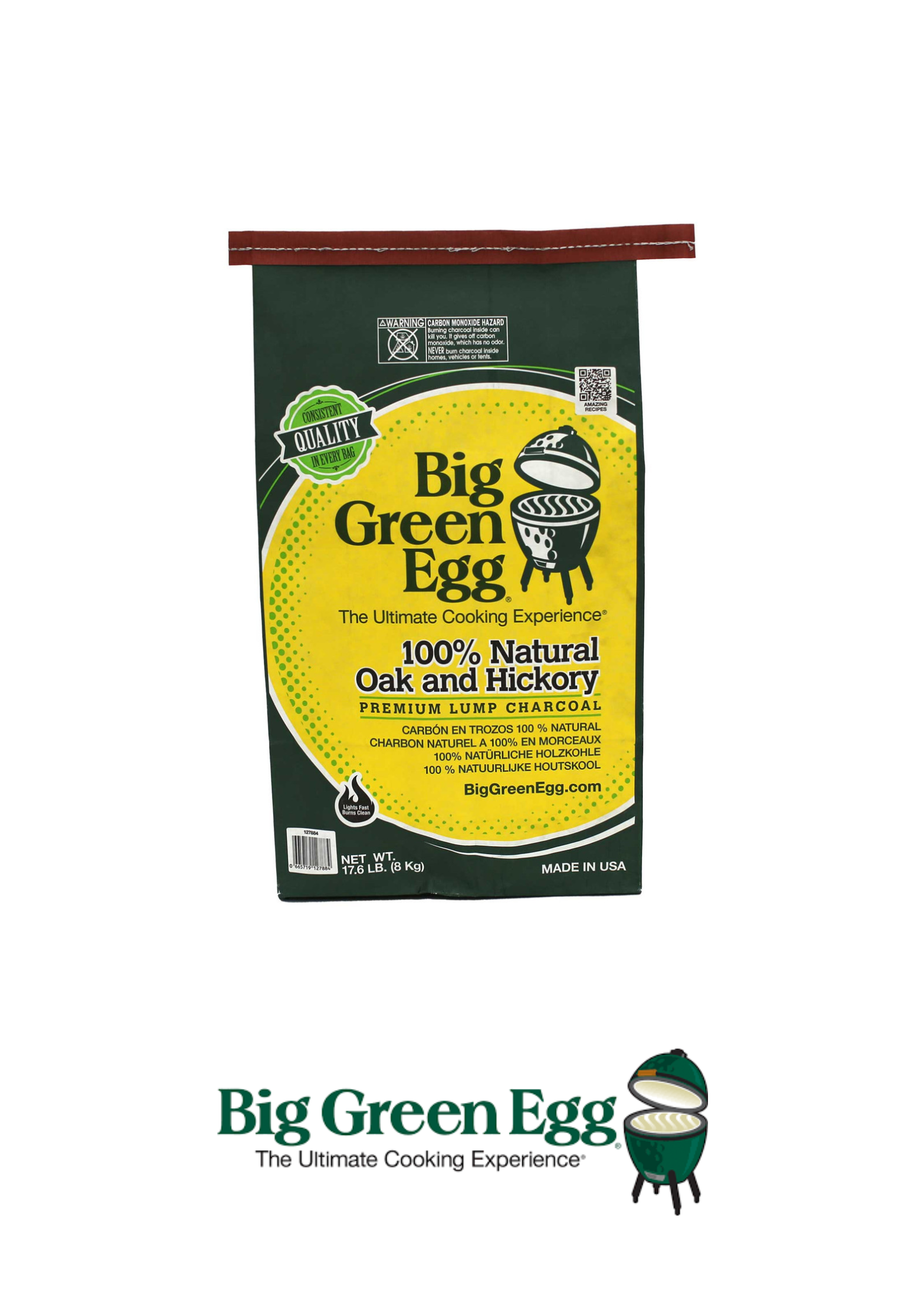 BIG GREEN EGG - BGE Carbón Natural Oak Hickory (US) 8KG - 127884