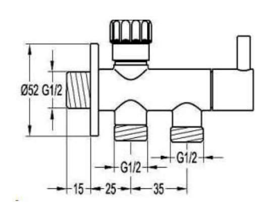 AZZOR - Valvula Azzor  doble salida Cromada - AZZ-AX9317C-607