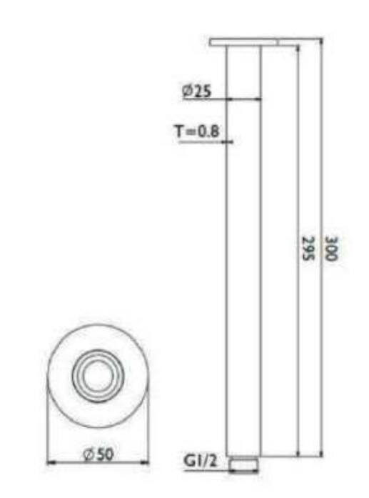 AZZOR - Brazo de techo Infiniti Oro Rosa Mate - AZZ-AZH13SRG-FP