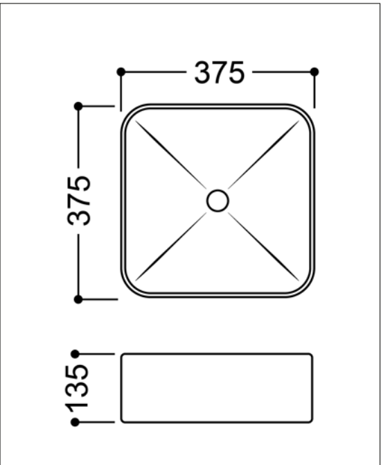 AZZOR - Lavamanos Azzor en ceramina Cuadrado - AZZ-AZ-5658