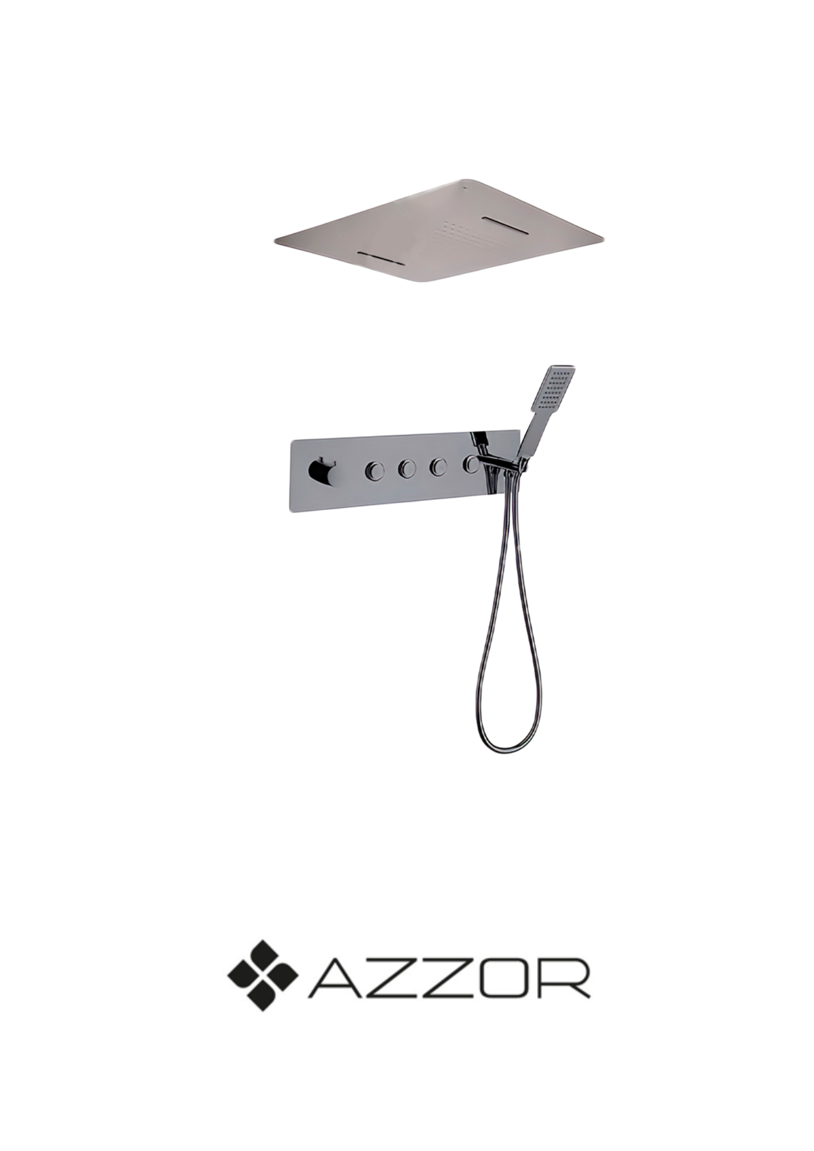 AZZOR - juego DeDucha Spa Azzor Con Cabeza a Techo Gunmetal - AZZ-AXE718740/SS05-2GM