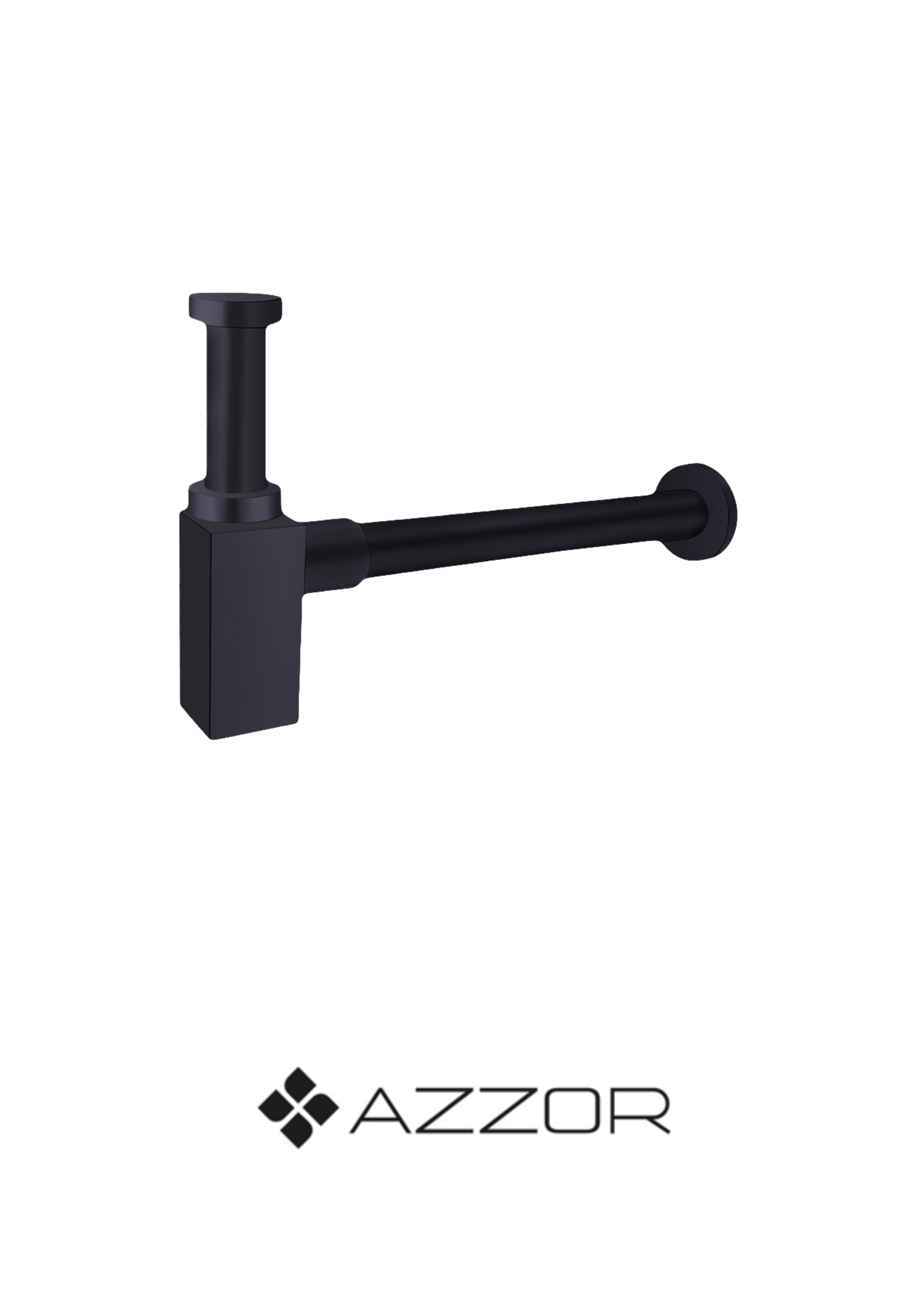 AZZOR -  Sifón Azzor cuadrado Negro - AXP8015-MB