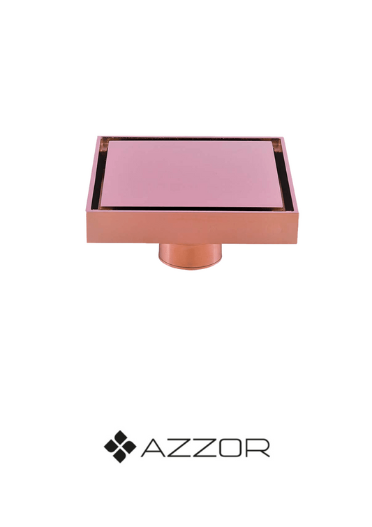 AZZOR - Rejilla Azzor de ducha Oro Rosa Mate 10x10 cm -  AZZ-AXEFD78835BRG