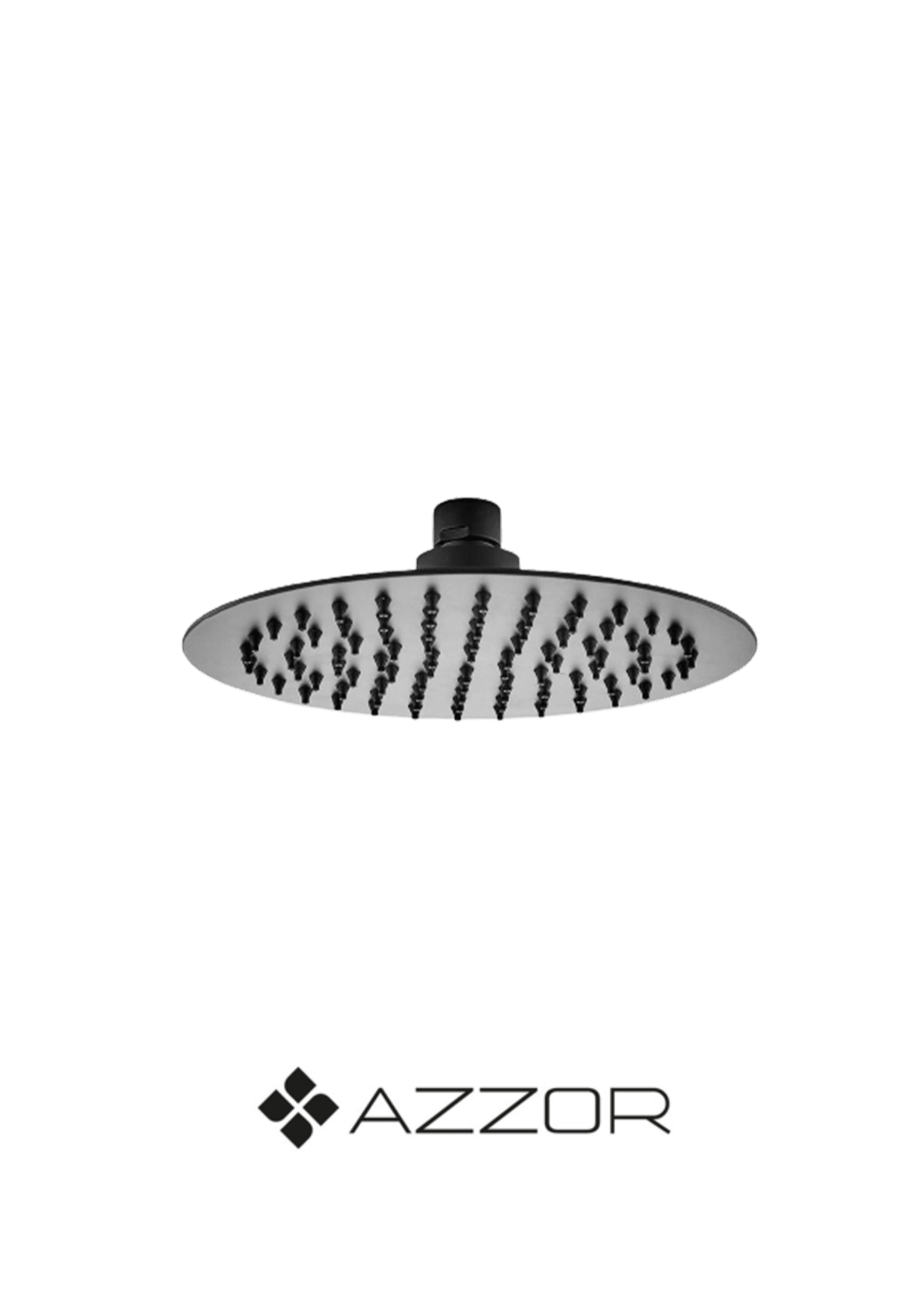 AZZOR - Cabeza Azzor Ovalada ultra plata 30x45cm Negro mate