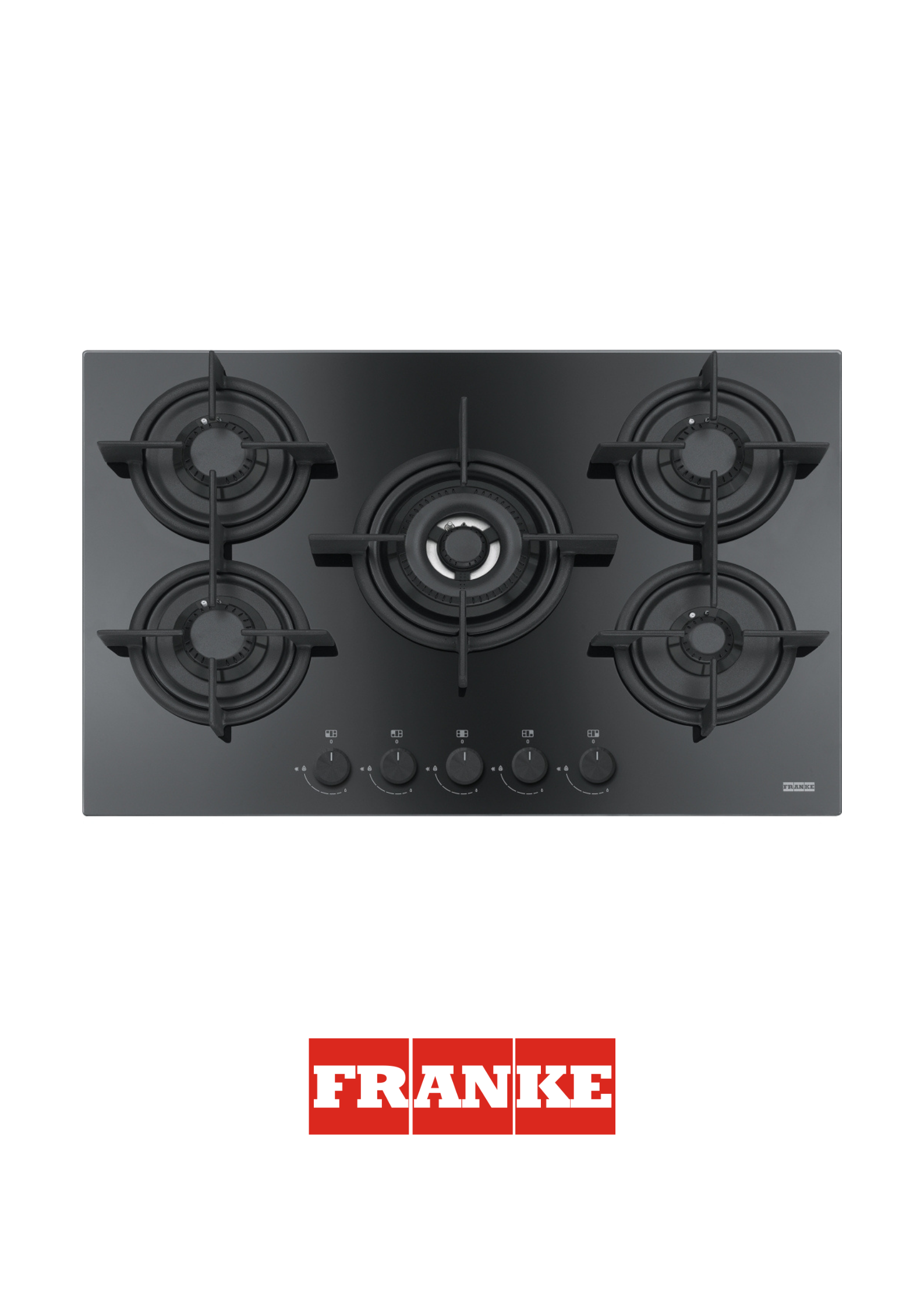 FRANKE - Estufa a gas cristal negro de 75cm - FHCR 755 4GTC HE BK C- 106.0374.283