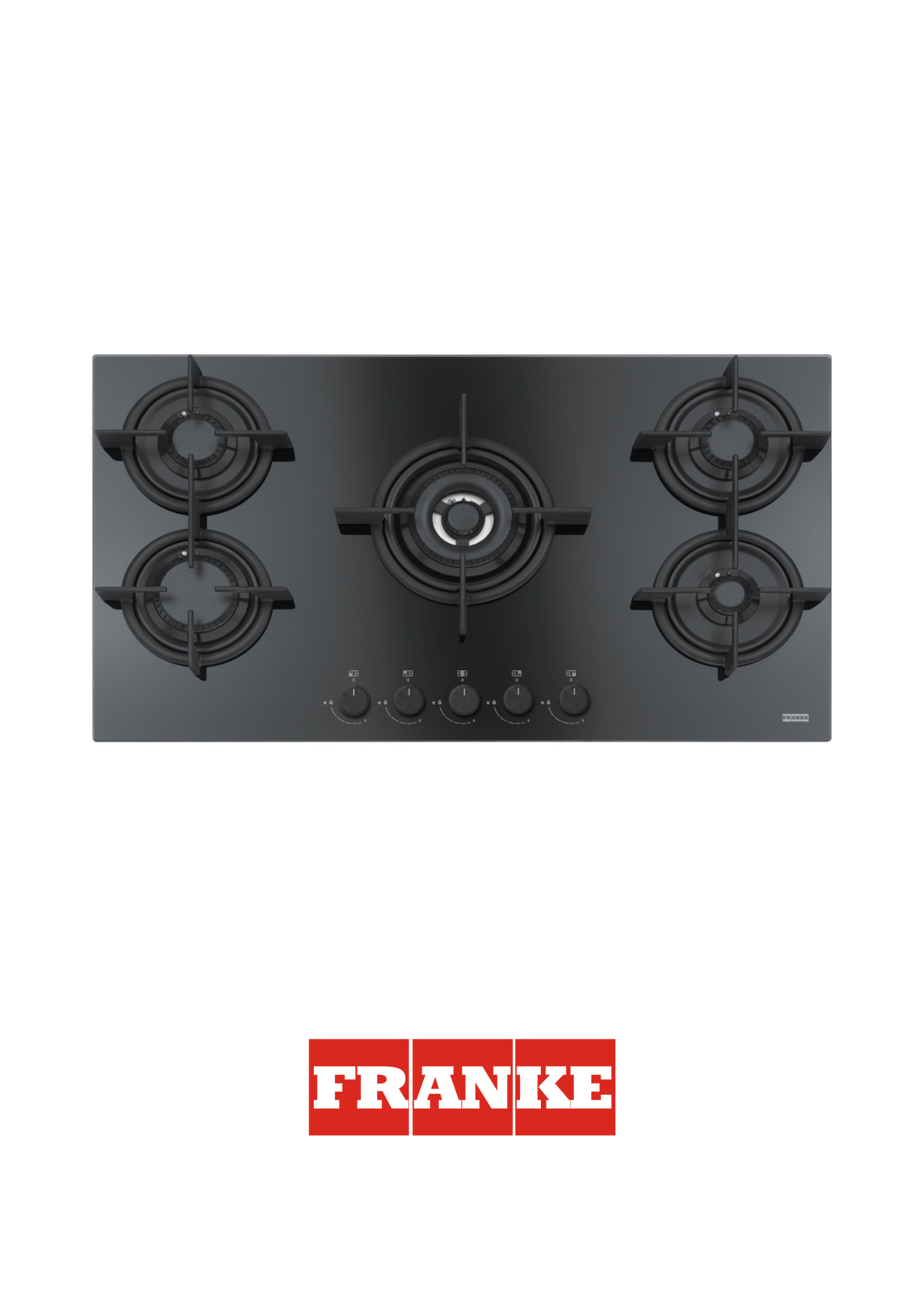 FRANKE - Estufa a gas cristal Negro de 90cm - FHCR 905 4G TC HE BK C - 106.0374.288