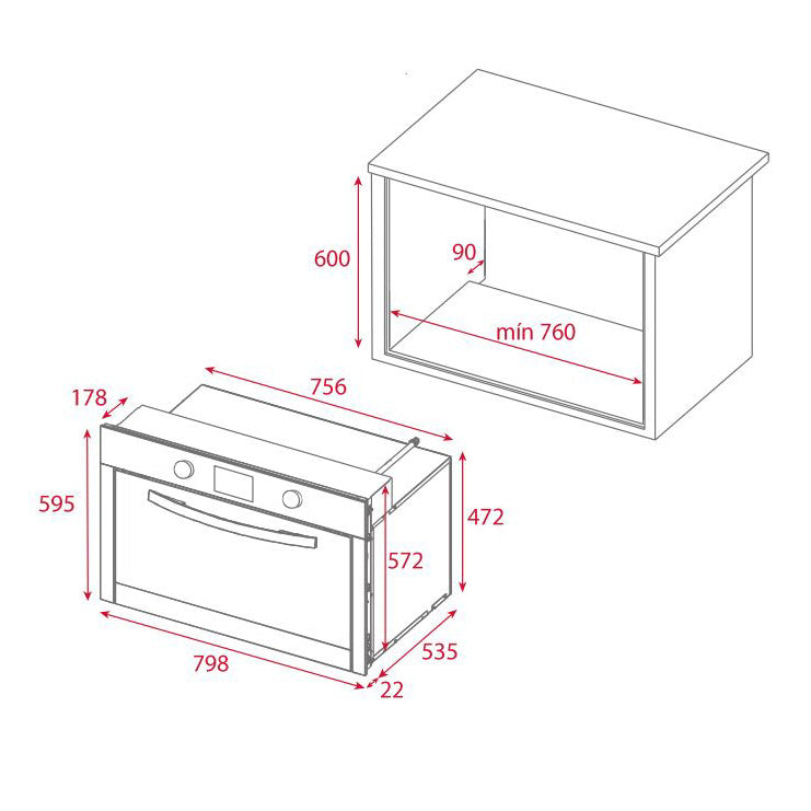 TEKA - Horno Multifunción de 80cm; HLF 840 SS -  111060000