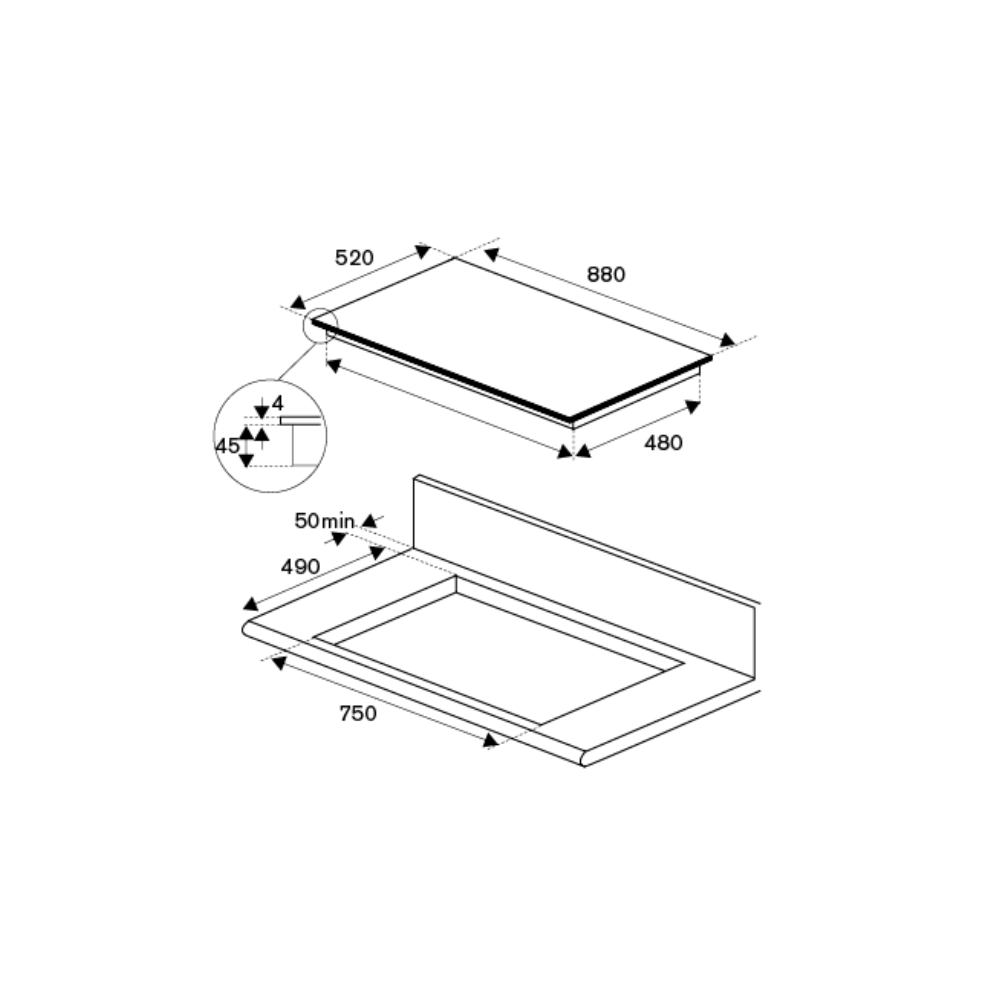 BERTAZZONI - Cubierta de Inducción 90CM - P906IM3G5NE