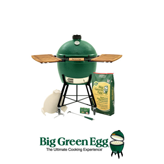 BIG GREEN EGG - KIT BASICO NIDO ESTANDAR + MESAS LATERALES ACACIA BIG GREEN EGG MEDIUM